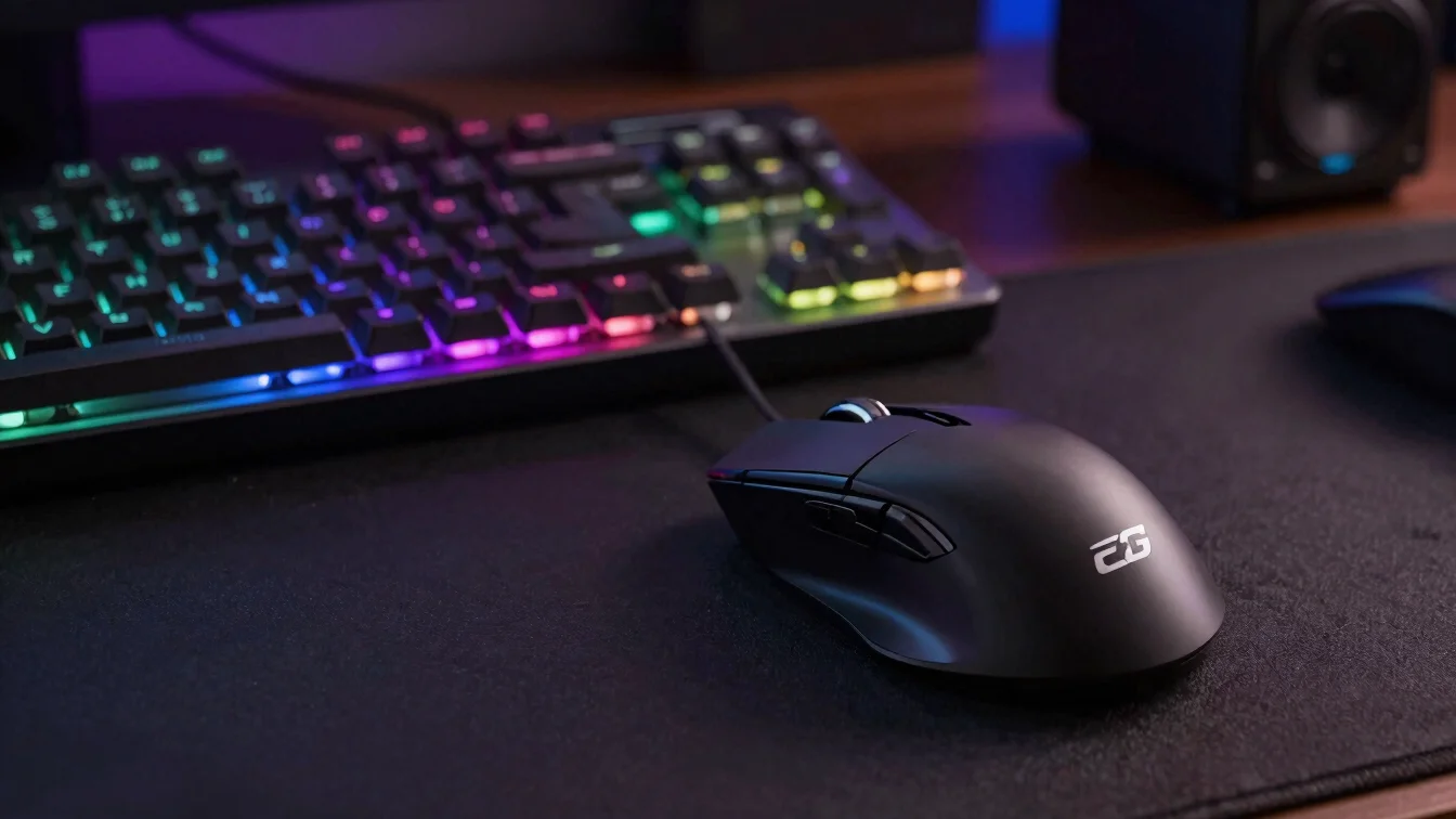 Ergonomic gaming mouse and mechanical keyboard with vibrant RGB l